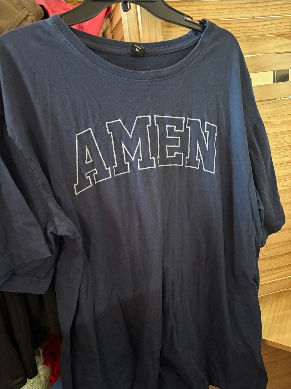 Navy 'AMEN' Graphic T-Shirt - Men's Casual Tee 2X